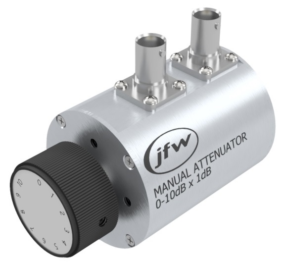 75 Ohm manual attenuator with BNC female and attenuation range 0 to 10dB by 1dB steps