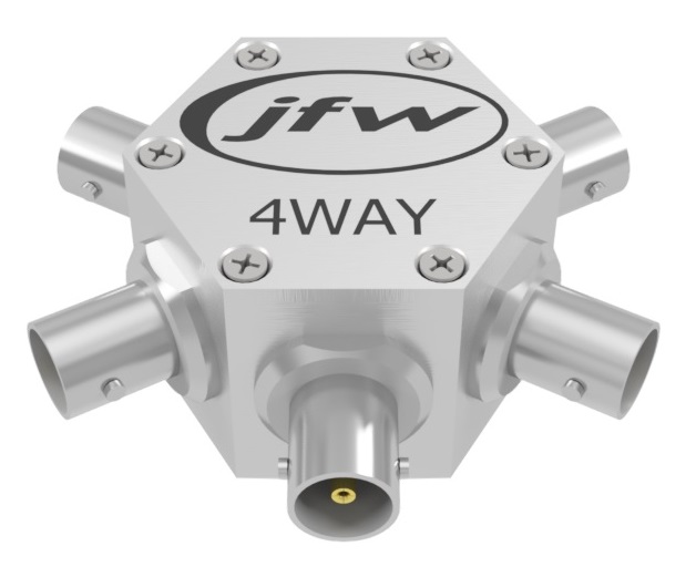 4-way resistive power divider/combiner with 75 Ohm BNC female