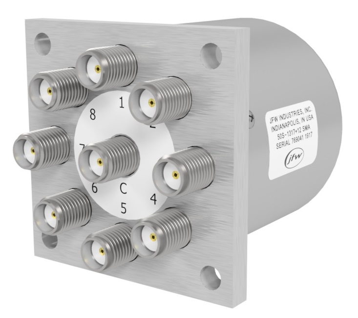 1P8T Electro-mechanical RF Switch with 50 Ohm SMA female connectors