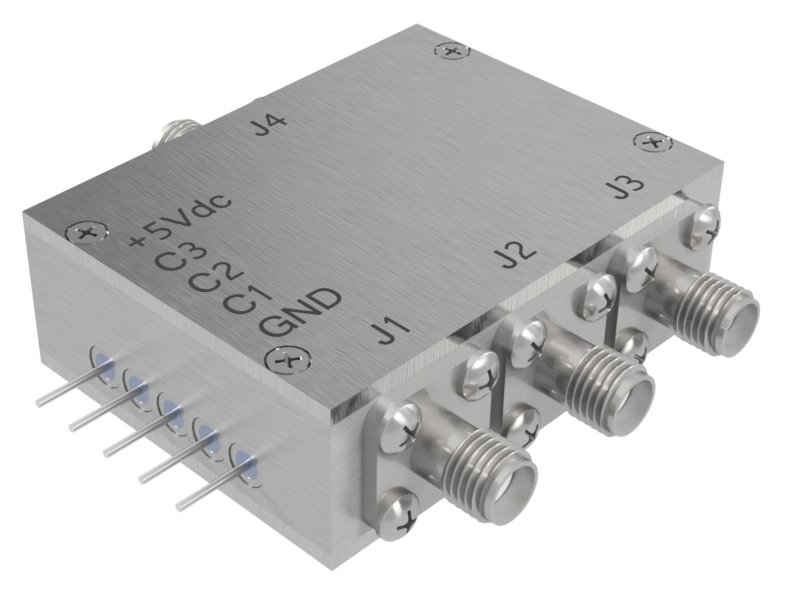 50 Ohm reflective 1P3T solid-state RF switch