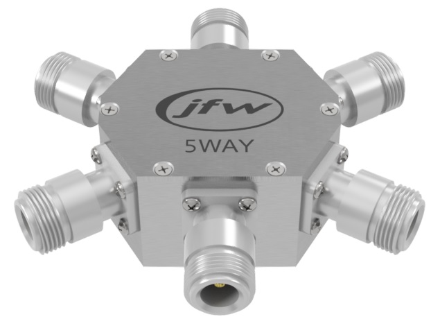 High power resistive power divider/combiner with 50 Ohm N female connectors