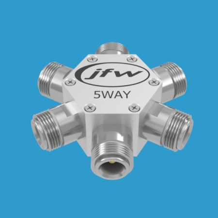 JFW model 50PD-136 resistive 5way power divider/combiner with 50 Ohm N female connectors