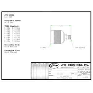 RF adapter 50 Ohm SMA female to N male