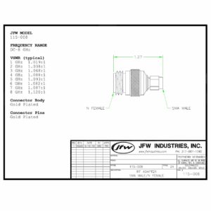 RF adapter 50 Ohm SMA male to N female