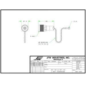 Model 50T-142-N-M termination with bead-chain 50 Ohm 2 Watt N male