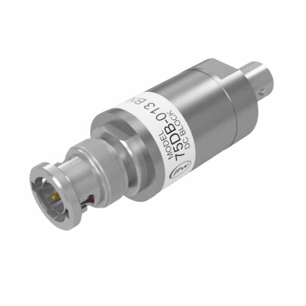 Inner only DC block model 75DB-013 with 75 Ohm BNC male/female connectors