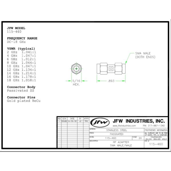 SMA Male to SMA Male Adapter