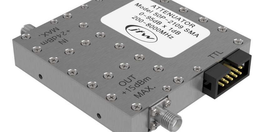 50 Ohm solid-state programmable attenuator with attenuation range 0-95 x 1dB