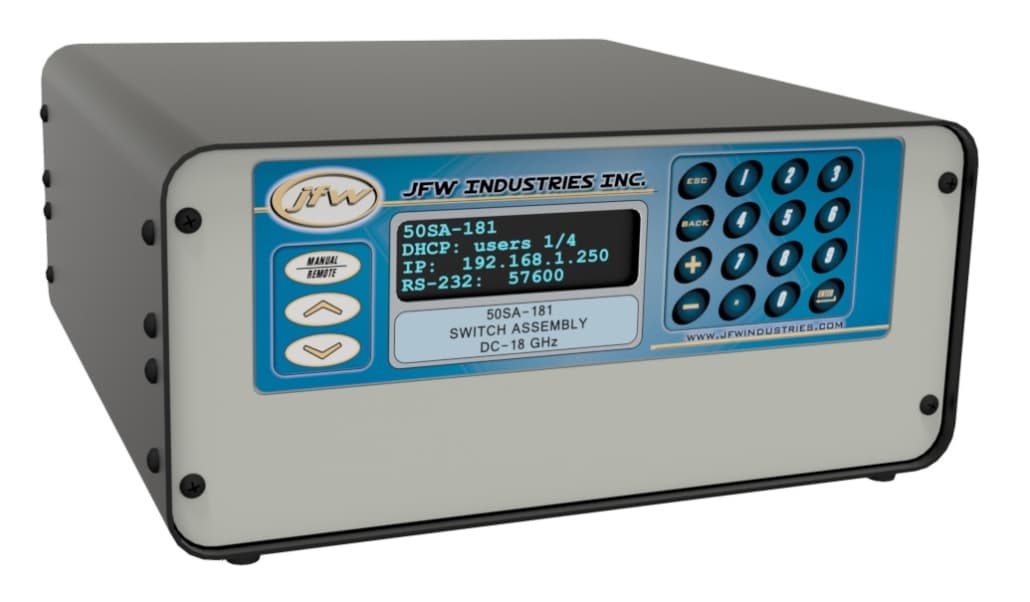 Benchtop RF switch assembly with Ethernet/Serial control