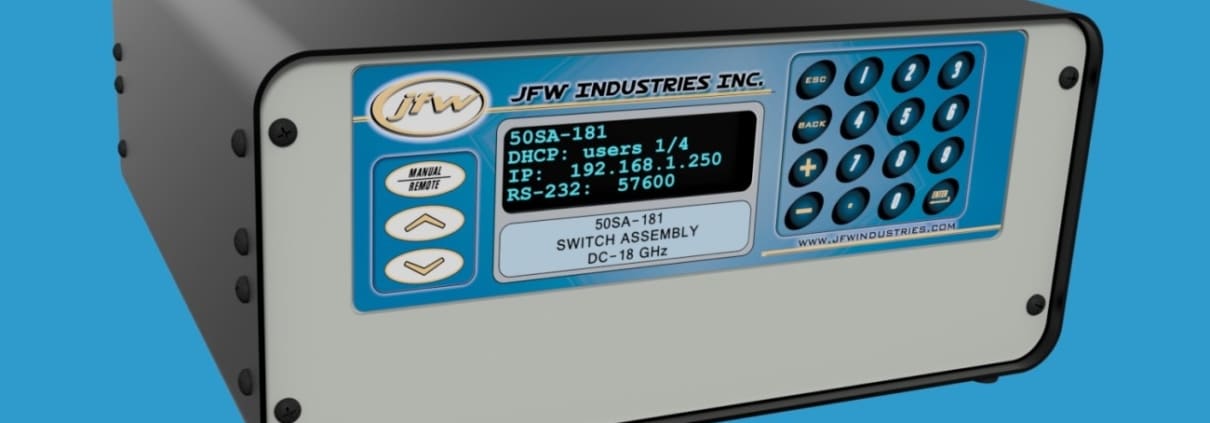 Benchtop 50 Ohm RF Switch assembly with Ethernet/Serial control