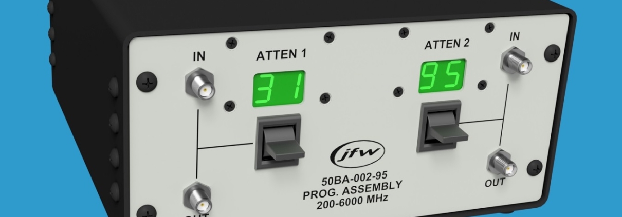 JFW model 50BA-002-95 SMA dual channel attenuator with Ethernet/Serial control