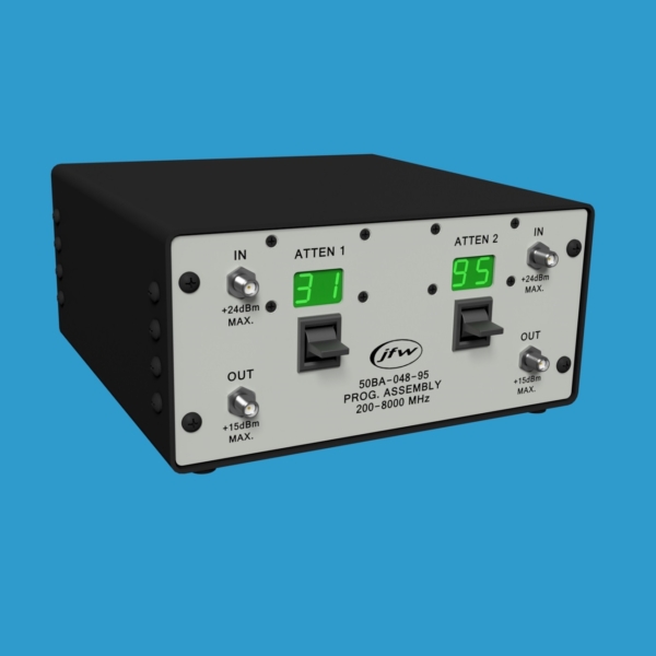 JFW model 50BA-048-95 SMA dual channel attenuator with Ethernet/Serial control
