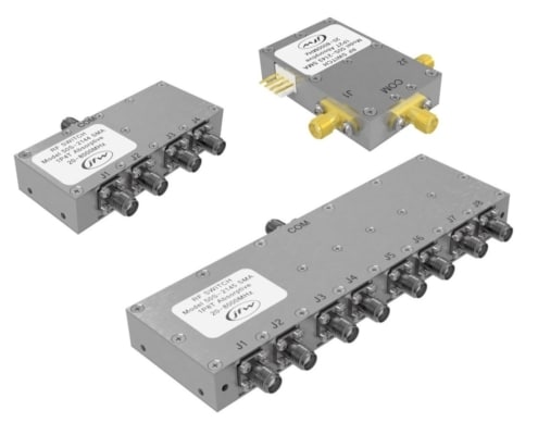 JFW models 50S-2143 SMA, 50S-2144 SMA and 50S-2145 SMA (1P2T, 1P4T, 1P8T, 20-8000MHz)