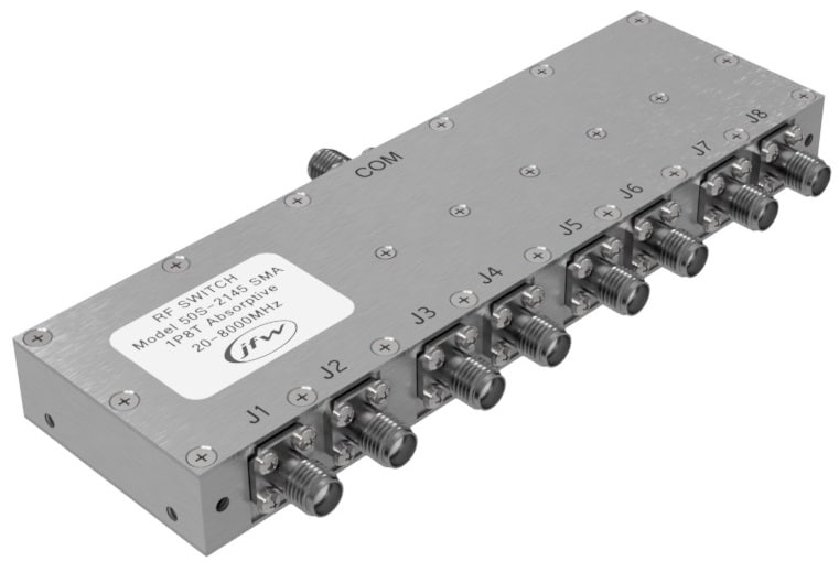 1P8T solid-state RF Switch 20-8000 MHz | Model 50S-2145 | JFW Industries, Inc.