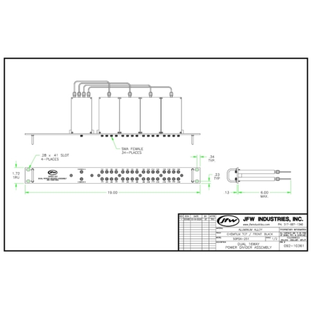 Dual 16-Way Power Divider/Combiner Assembly
